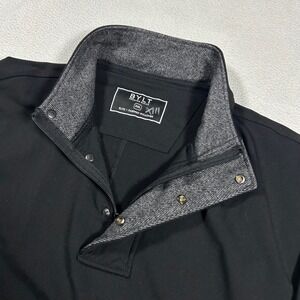 BYLT‎ Elite Fairway Pullover Mens XXL Black Herringbone Collar Quarter Zip Snap